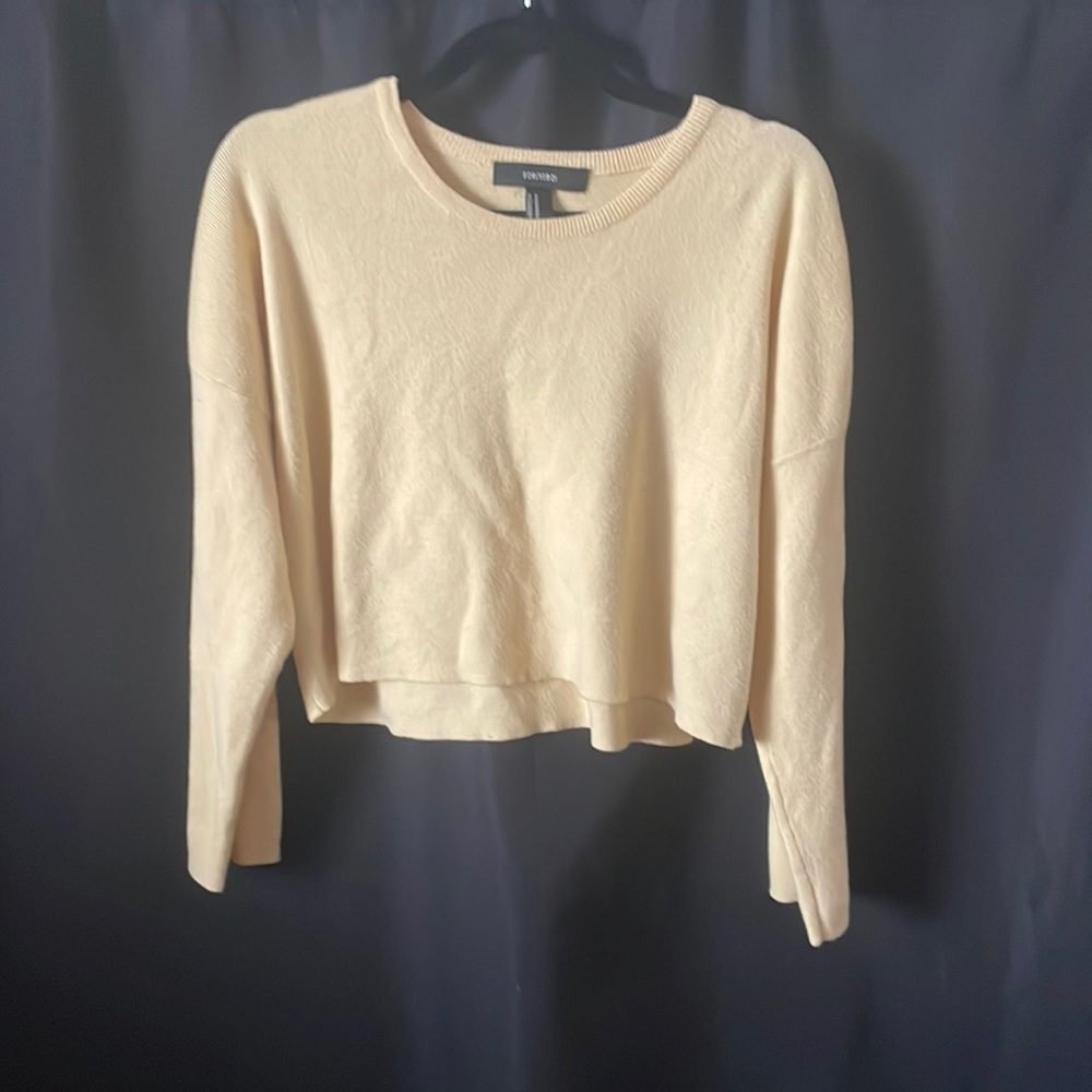 [Forever 21] Pastel Yellow Crop Top Sweater